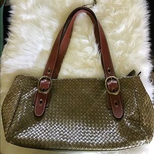 Fossil Purse Woven Green/Brown Like New